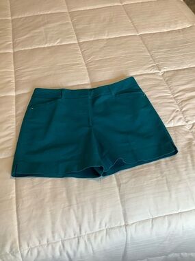 White House Black Market Teal High-Rise Dress Shorts